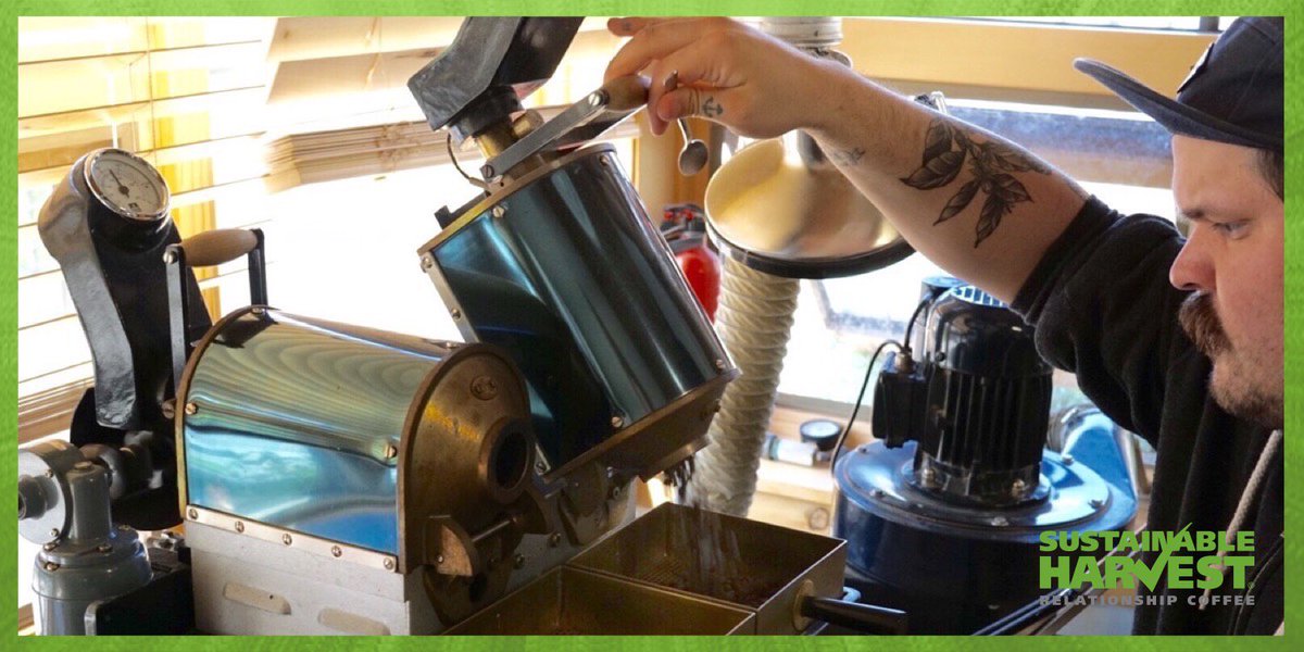Roasting up natural and double fermentation Brazil pre-ship samples today! #RelationshipCoffee