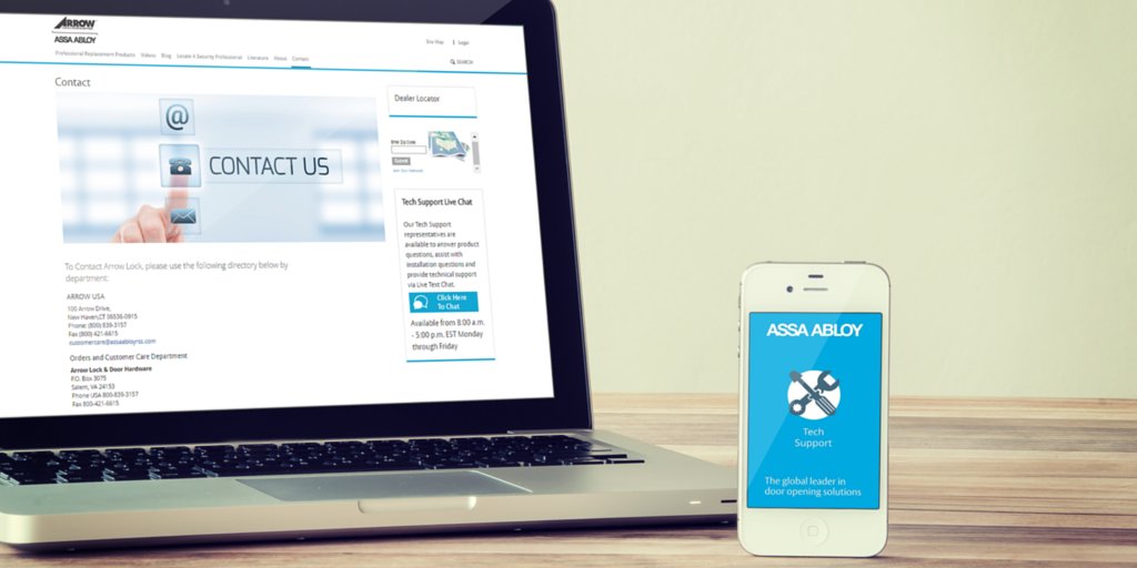 ArrowRevolution's tweet photo. You can reach Arrow #TechSupport via live chat on our website or through the #ASSAABLOY app! https://t.co/1qw3ysDxfI https://t.co/LpHELWH5GU