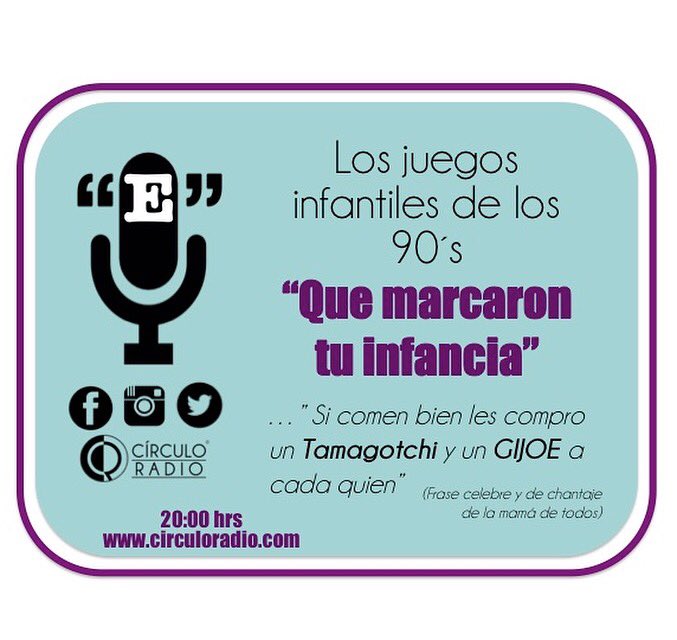 WPRadioQro's tweet photo. Hoy es lunes!!!! No te pierdas el programa "Los juegos de los 90's" #recordando #infancia 20:00 por @Circulo_Radio https://t.co/dflYkdRcsB
