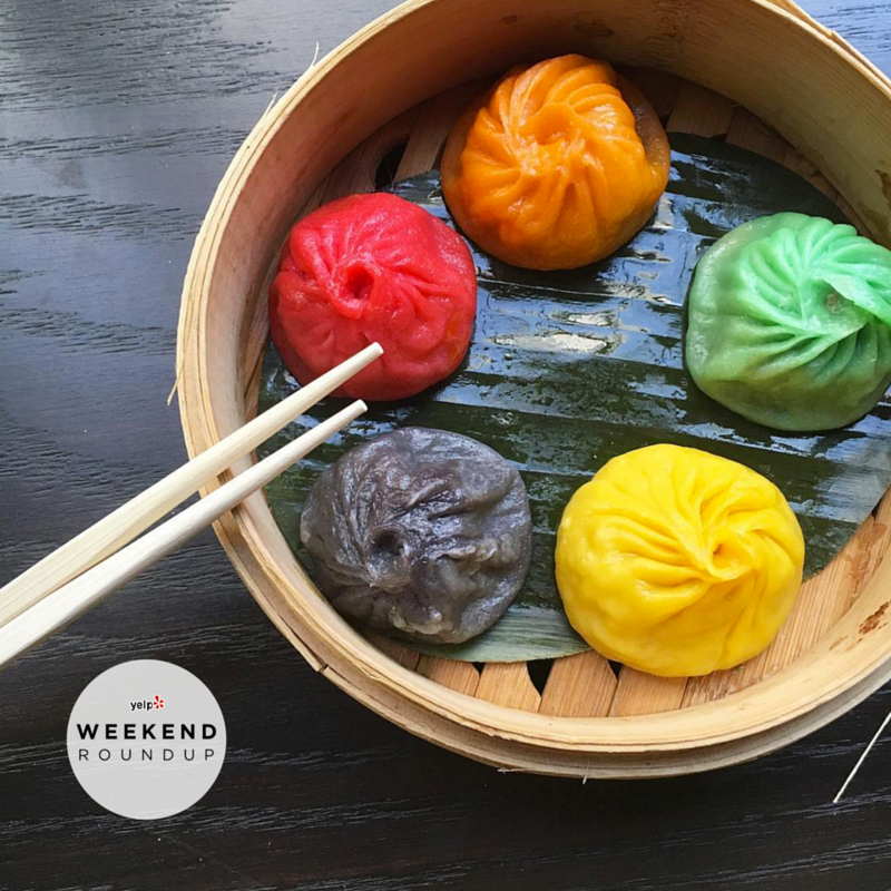 Yelp's tweet photo. We dare you to look at these rainbow dumplings and not smile. #WeekendRoundup 📷: IG https://t.co/RmAQ1axZKJ https://t.co/MFEyMjS7Id