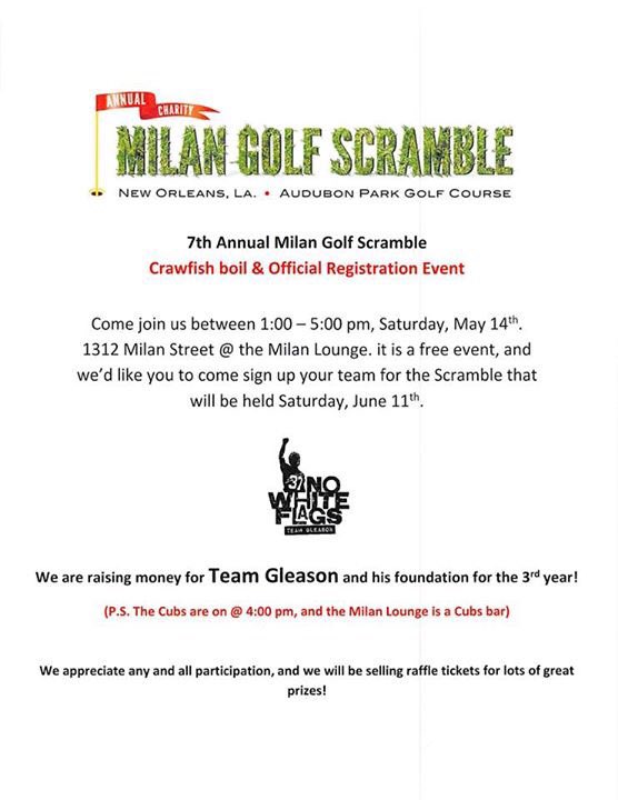 Come on Saturday, May 14th and sign your team up for the golf scramble! And eat some crawfish!!