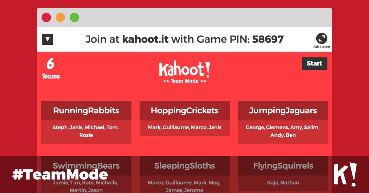 Kahoot! on Twitter "Don't have 11 devices? TeamMode means you can
