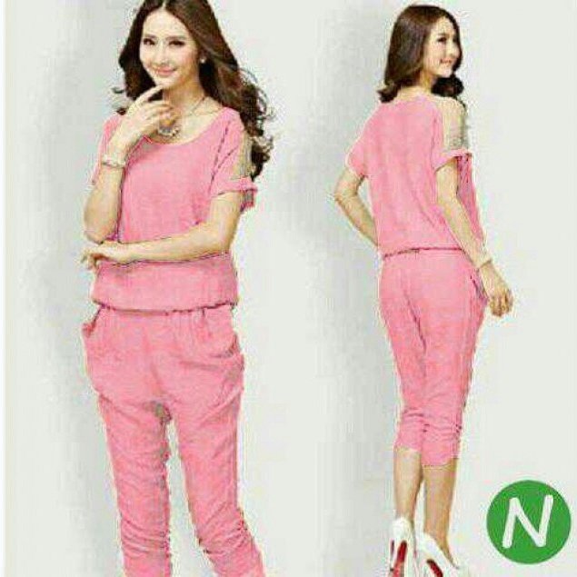 Kpop_ShopDS's tweet photo. jumpsuit jovita 76rb (baby terri mix brukat) XL,pj jumpsuit 130cm, LD108cm,pinggang karet,ada saku (Pink) https://t.co/wpcc3olBQQ