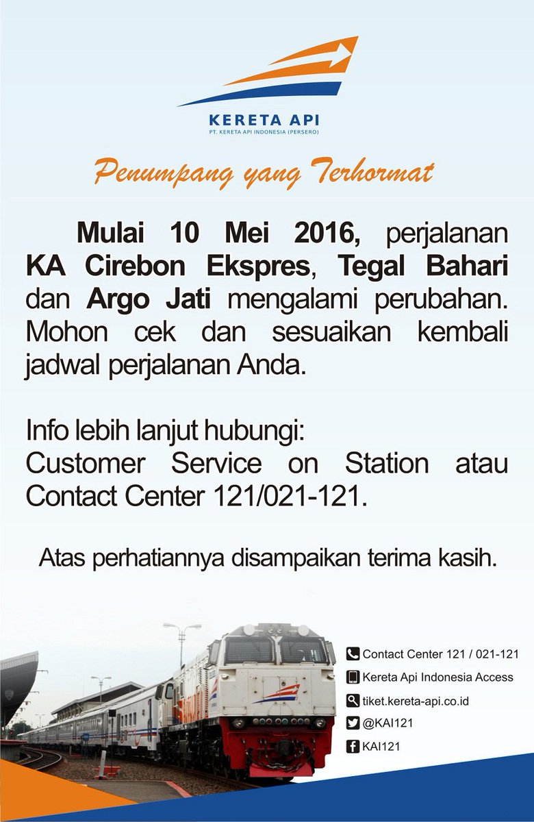 Jadwal Kereta Api Tegal Bahari Terbaru : Naik kereta memang sangat