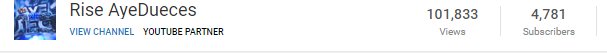 AyeDueces's tweet photo. omg just hit 100k views #LetsGo #InternetBackOn https://t.co/5XbeZ5HNNA