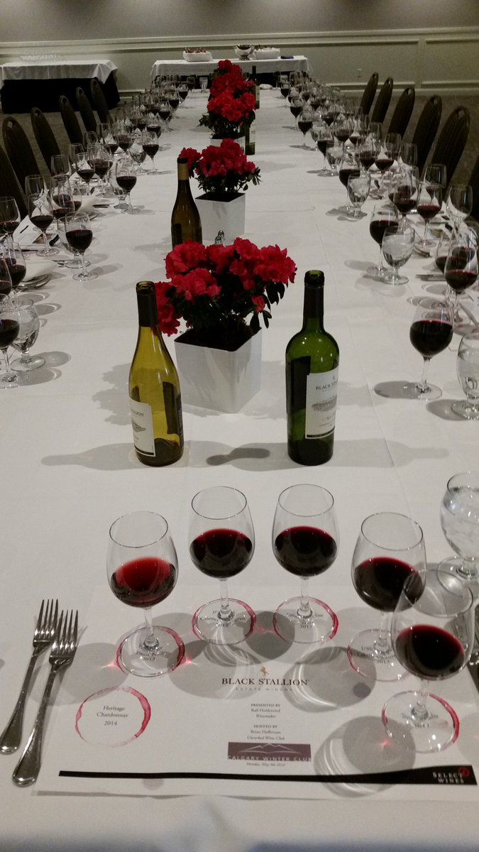 RadegastOCanada's tweet photo. Black Stallion tasting and dinner all set up and ready to go @4089Silverado @Select_Wines #calgarywinterclub https://t.co/ItuFwpSDfS