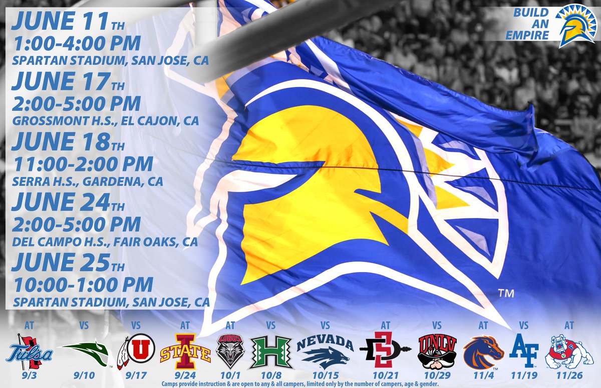 You can register for camps at bit.ly/1ZyRqoW! We hope to see you at any of our 4 locations #BuildAnEmpire