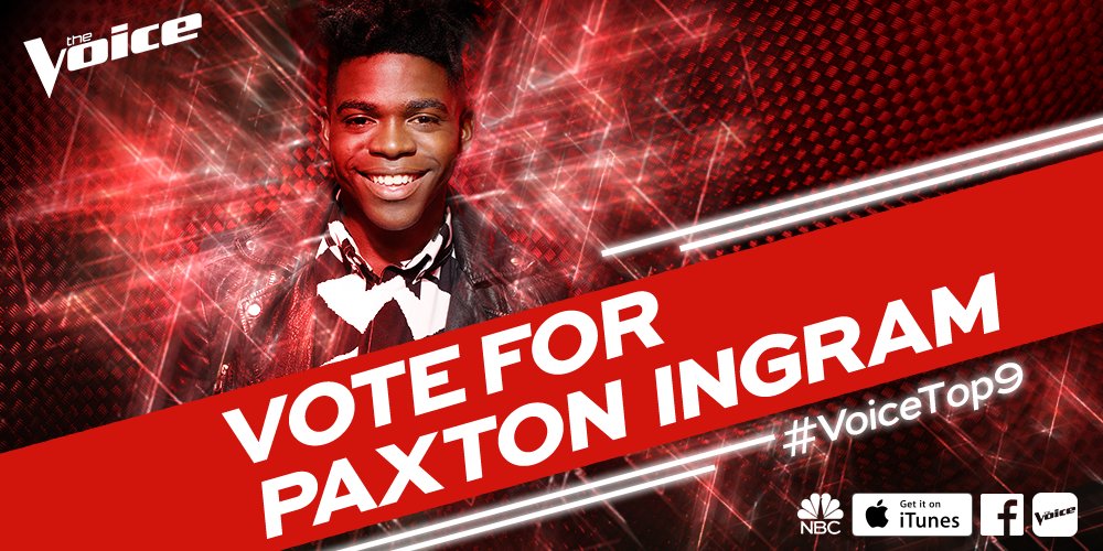 NBCTheVoice's tweet image. RT if you want to vote for somebody who sings for you like @ItsPaxton. #TeamBlake #VoiceTop9
