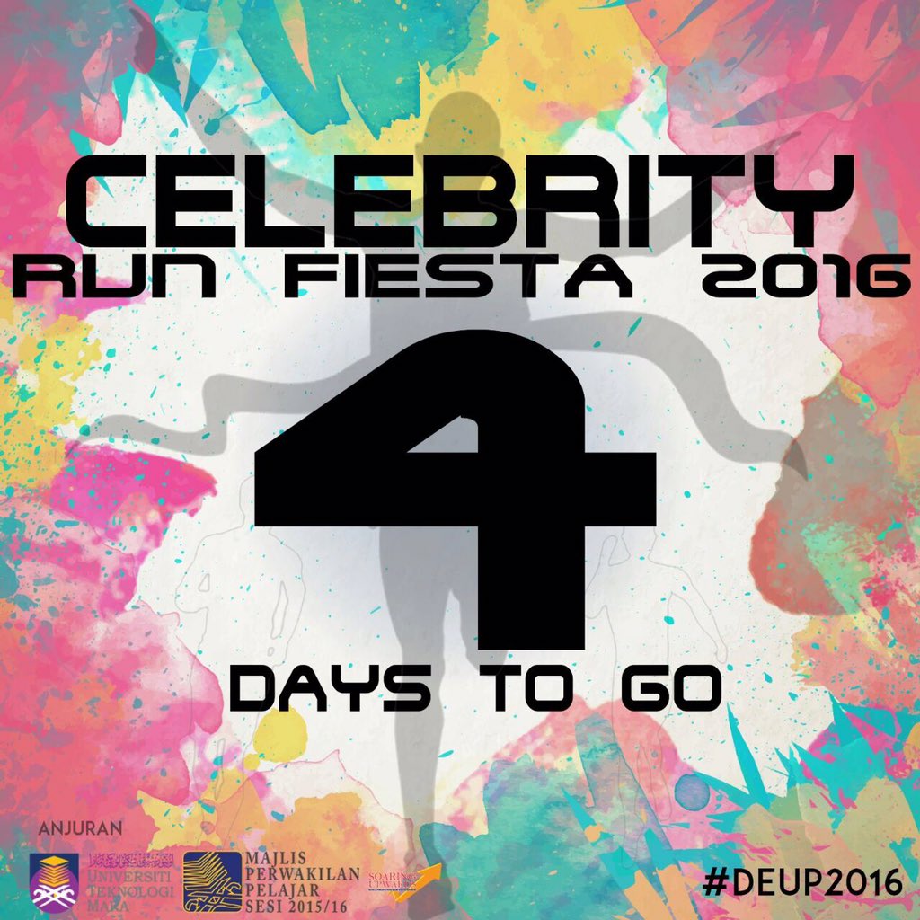 📢📢COUNTDOWN: 4 hari lagi CELEBRITY RUN FIESTA 2016 akan berlangsung. Save  the date guys! 🏃🏻😁