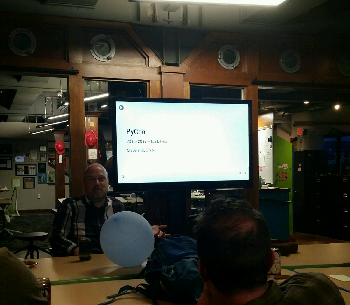 tylerdave's tweet photo. #PyCon 2018-19 in Cleveland! Can't wait! #ClePy w/ @brandon_rhodes https://t.co/SYsNiTDVFS