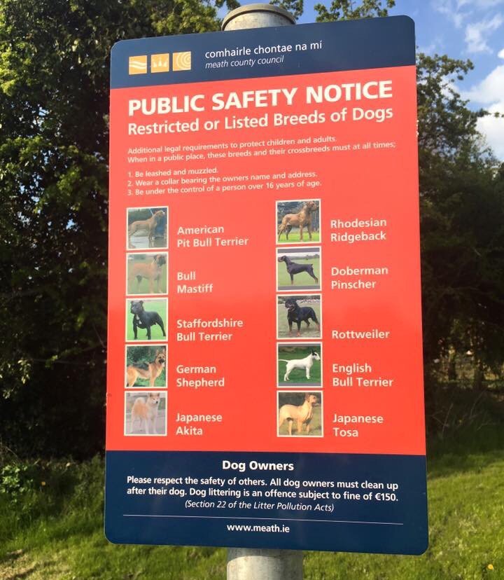 JonahLupton's tweet image. Signs like this make me really mad because there's no such thing as dangerous breeds of dogs...just bad owners