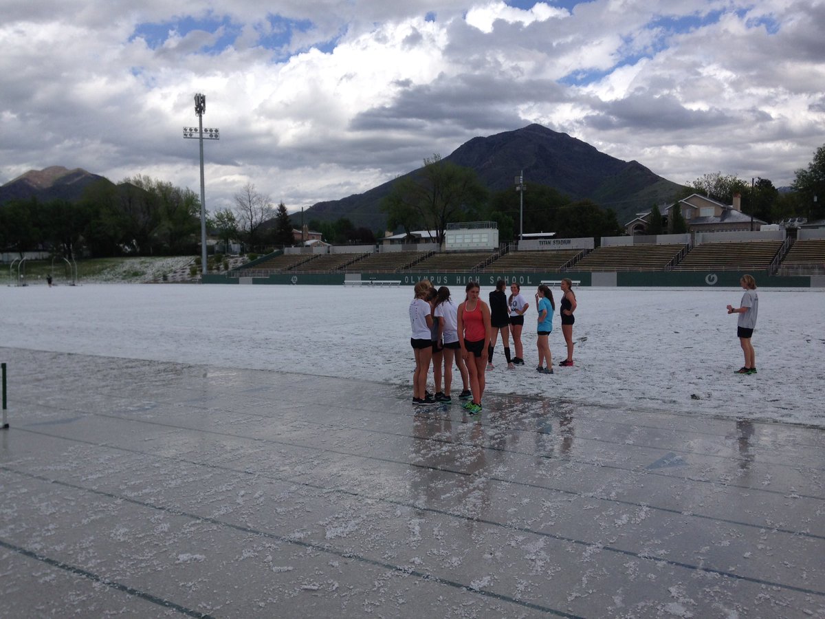 coach_tmitchell's tweet photo. Track practice today! #olytrack #hail #welts https://t.co/3qVGEWeSrV