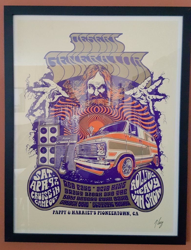 EODMFanclub's tweet photo. Framed #Desertgenerator β‘ @redfang π@lowdesertpunks #rollingheavymagazine #vanin @pappy_harriets #joshuatree π΅ https://t.co/fJObM8Xadt