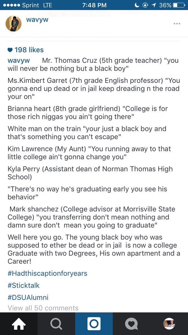 Damn he called out his aunt too!! 🔥🔥🔥  One of the BEST graduation posts I've ever seen 🎓👏