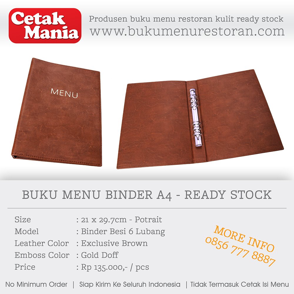 bukumenu's tweet photo. READY STOCK, BUKU MENU BINDER A4

HARGA Rp 135.000

Only at https://t.co/HjdOsPKG1R
#cetakmania https://t.co/OtAH00ceeZ