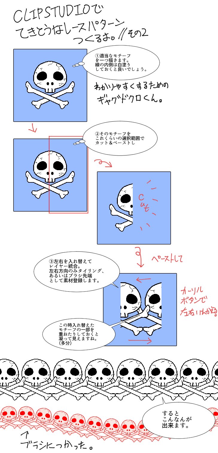 うめこ 適当なレース風シームレスパターンの作り方 その 皿 つ Clip Celsys Clip Studio T Co Itmxqxvmpo Twitter