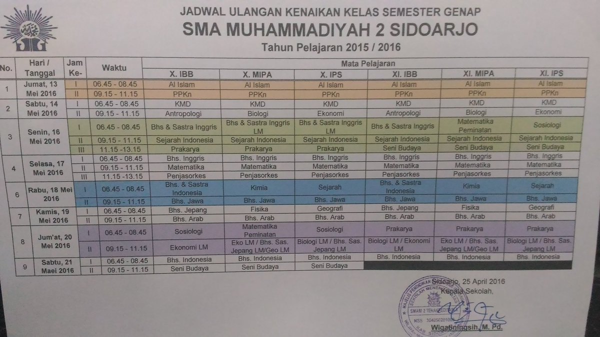 smamdasidoarjo's tweet photo. Jadwal Ulangan Kenaikan Kelas (UKK) 2016 cc @Kopassmamda @ipmsmamda @pamersmamda @Smamda_Jurnalis @SmamdaVoice https://t.co/K7Q8u9eJX2