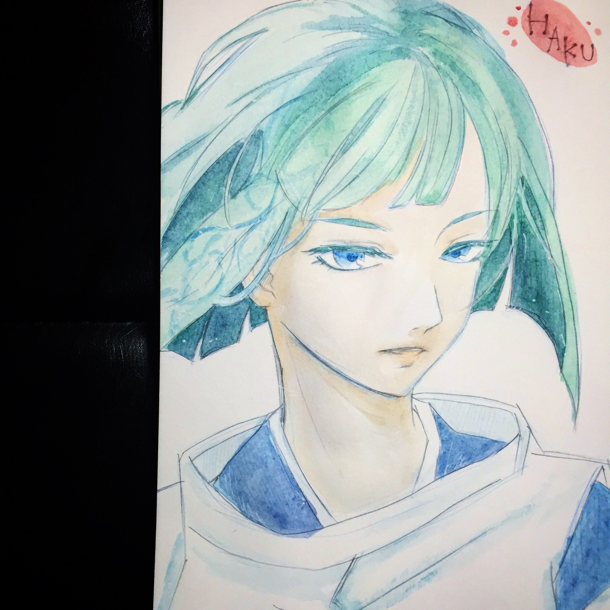 ろし子 645 Twitter Da ハク様 ラクガキ イラスト 雑書き 落書き アート デッサン 消しゴム使わない ただの面倒くさがり お目汚し失礼 ジブリ 千と千尋の神隠し ハク キャラクター イケメンシリーズ 2次元イケメン