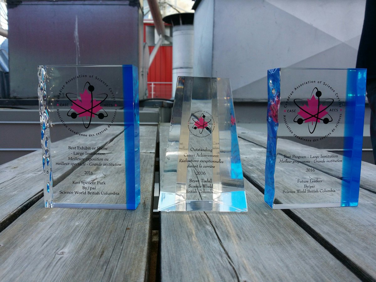 write1foru's tweet photo. A proud moment for @scienceworldca 
Bringing home the hardware from #casc2016 
Impromptu ice cream celebration today https://t.co/v0whtfHyHq