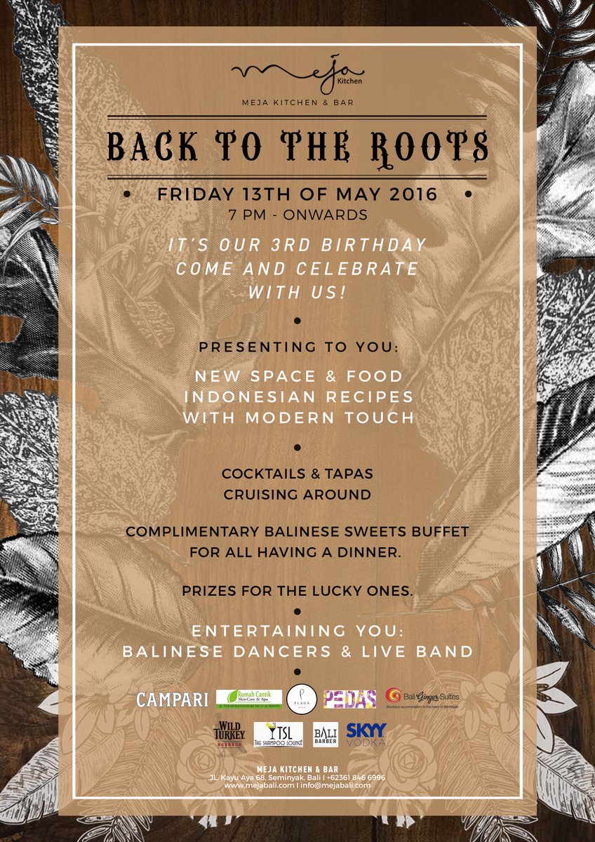 "Back to the Roots" Indonesian recipes with modern touch. Join us this Friday for Celebration. #MejaKitchenBar #Bali