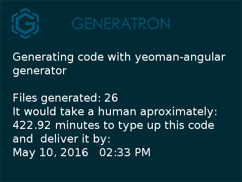 generatron.com/GeneratronEngi… #angularjs #yeoman #javascript #frontend #generativecoding, #codegeneration