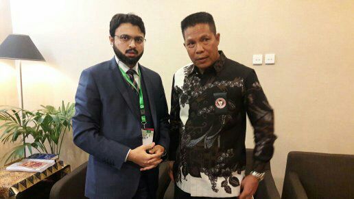 DrHassanQadri's tweet photo. Dr Hassan Mohi-ud-Din Qadri calls on Head of the Counter-Terror Department of Indonesia. https://t.co/6LxspZNA88