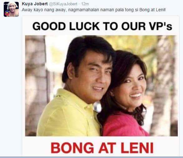 blanco_cj's tweet photo. Haha nice 1! Haha #LabanLeni #VPRace #HalalanResults https://t.co/Bvpl9Fok8H