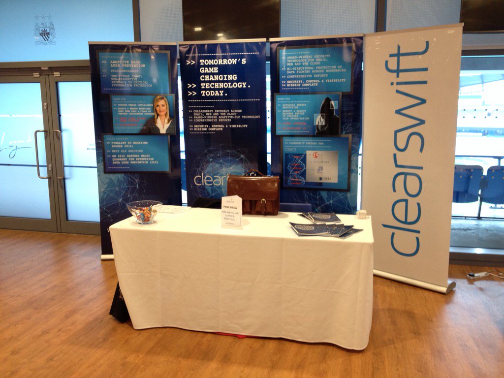 guybunker's tweet photo. All set up and ready... #CyberL #EtihadStadium #DLPgamechanger https://t.co/iefaMAfFar