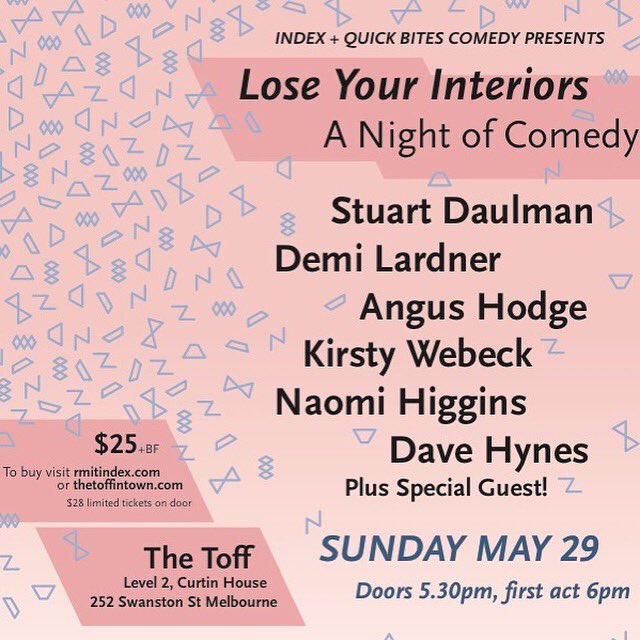 2016Index's tweet image. Our next #INDEXevent + @_quickbites, 'Lose Your Interiors' - generously hosted by @TheToffInTown, May 29th, 5:30pm!