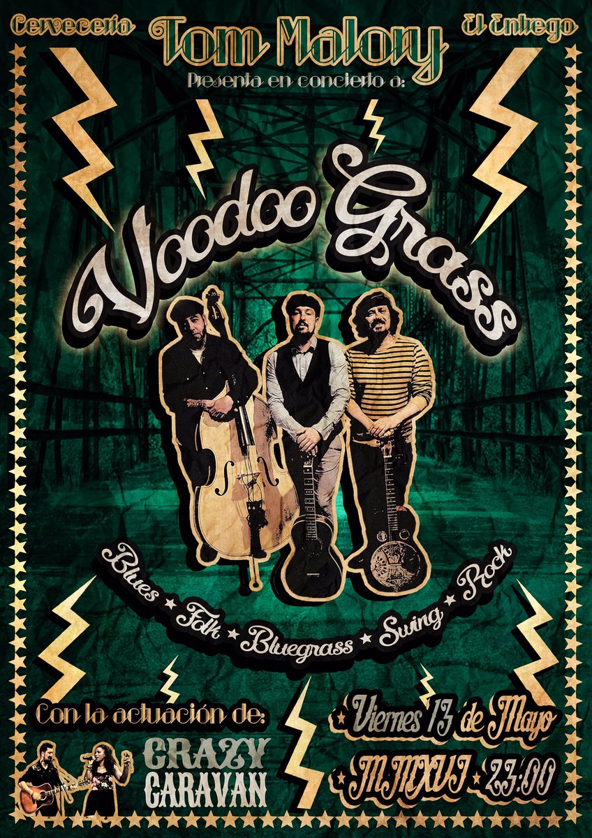 Crazy_Caravan's tweet photo. Este viernes tocaremos unos temas para abrir la velada en la cervecería Tom Malory de El Entrego. Luego Voodoo Grass https://t.co/5Nf0UBfdkW