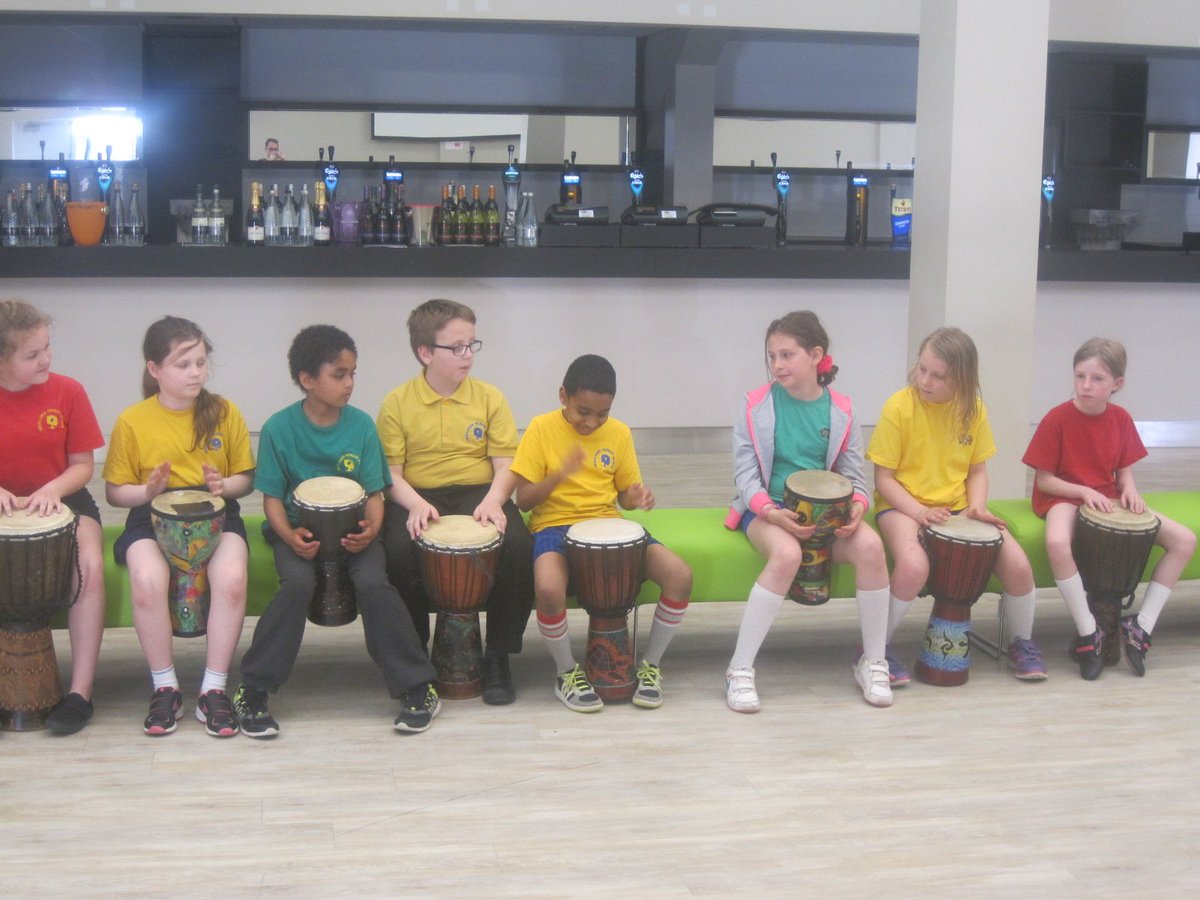 SaintsFdation's tweet photo. Drumming week begins with Ab.Vale Weston Favell and Headlands-good beat and rythmns with Alex Lillyman!! https://t.co/s8ntMHbrW7
