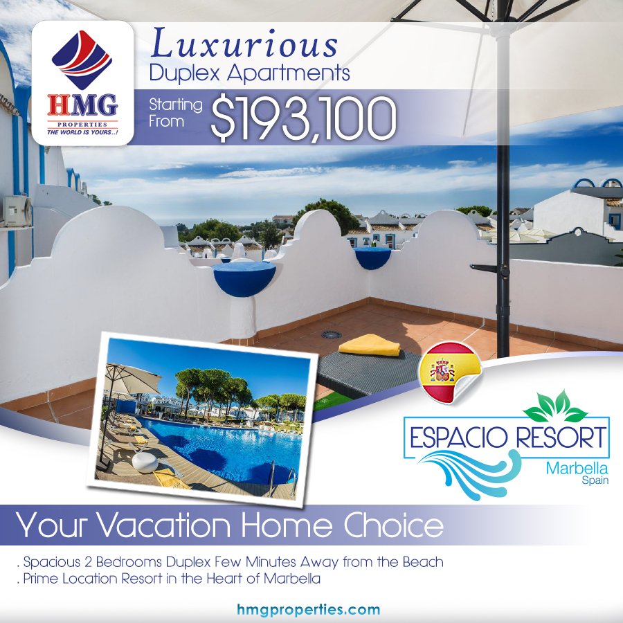 hmginvestments's tweet photo. Espacio Resort in #Marbella fully #furnished 2 #bedrooms #apartments 
for more details visit https://t.co/Guatvx8pGq https://t.co/QT37A7IFvO