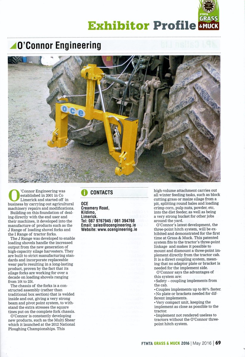oceIreland's tweet photo. Only 2 days to @FTMTA_ . Come visit us at stand no 12 and see a working demonstration of our patented 3 point hitch https://t.co/sLjDDGnPjn