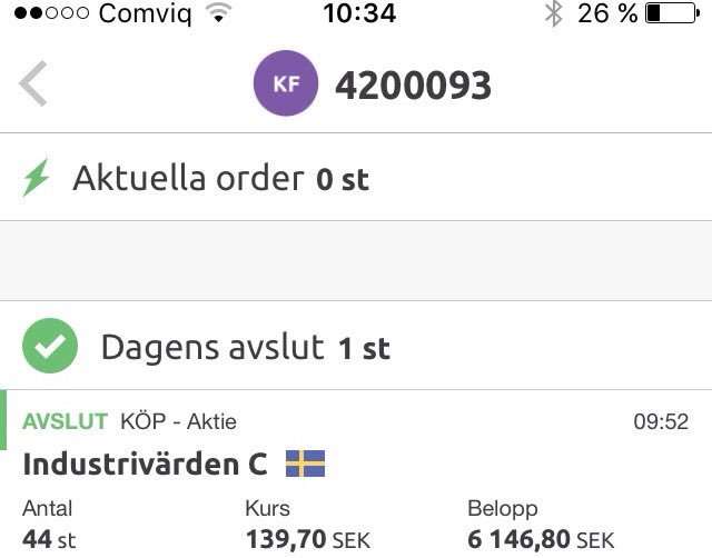 DenSyrran's tweet photo. Industrivärden handlas x utd idag. Passar på att fylla på med det torra krutet jag hade i portf. #InduC https://t.co/tHhs0IyBI3