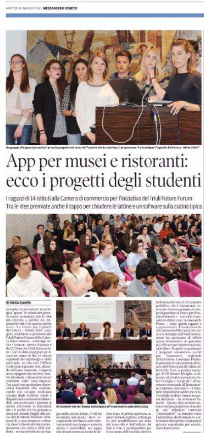 Grazie <a href="/GiuliaZanello/">giulia zanello</a> e <a href="/messveneto/">messaggeroveneto</a> <a href="/paolomosanghini/">Paolo Mosanghini</a> Le #scuole per l'Agenda del #Futuro a pag.25!