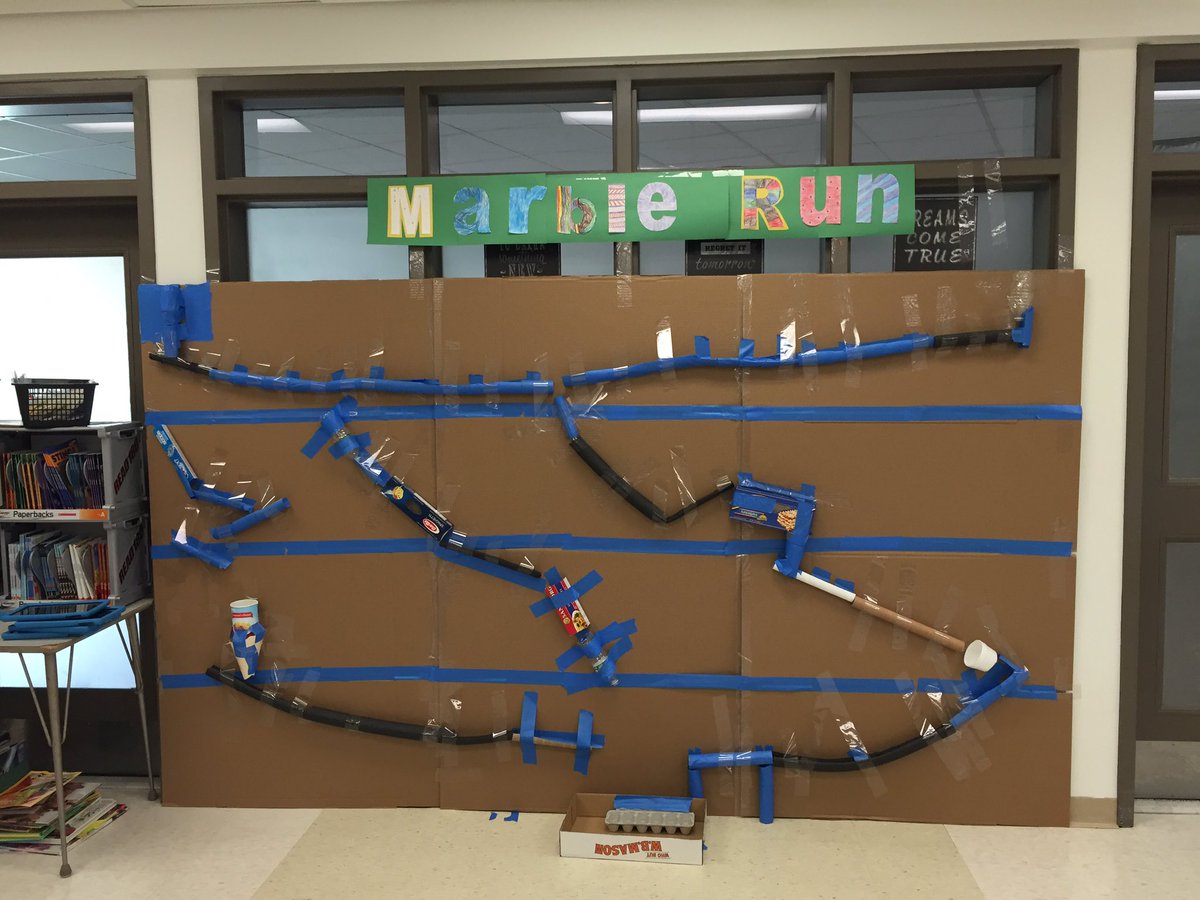 WellsMS_Prin's tweet photo. Check out the marble run in Ms. Caverly's class! https://t.co/1M9SwnMgKl