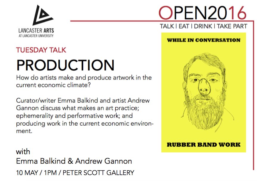 lancasterarts's tweet photo. Final #TuesdayTalk of #2016OPEN begins: 'How Do Artists Make & Produce Work in the Current Climate?' w/ @ganddie https://t.co/tfBpyuBOgU