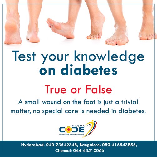 Test your knowledge on #diabetes #footcare  #trueorfalse