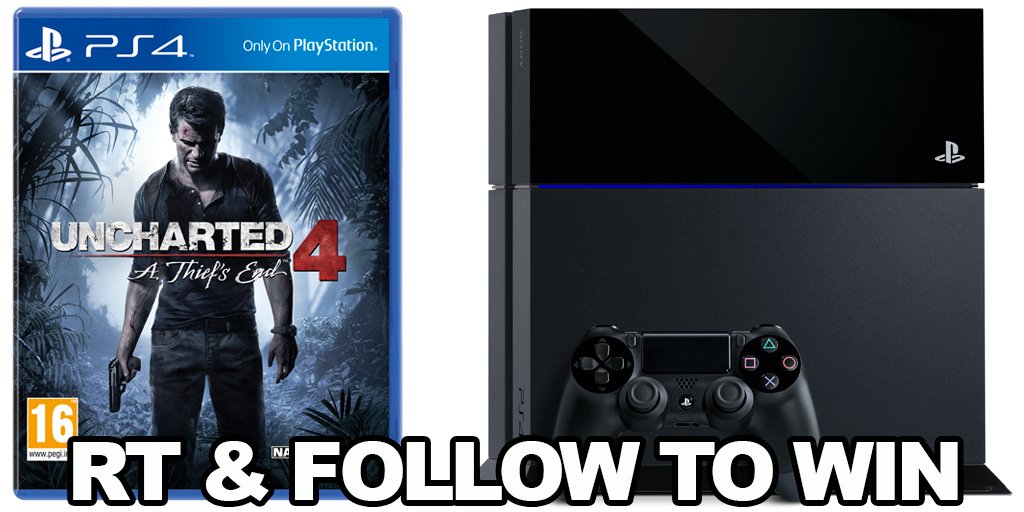 digitalspy's tweet photo. RT and FOLLOW to win a copy of #Uncharted4 and a 500GB PS4: 

https://t.co/6QxzedzOCR

(Via @DigitalSpyGames) https://t.co/wmmaO8suG7
