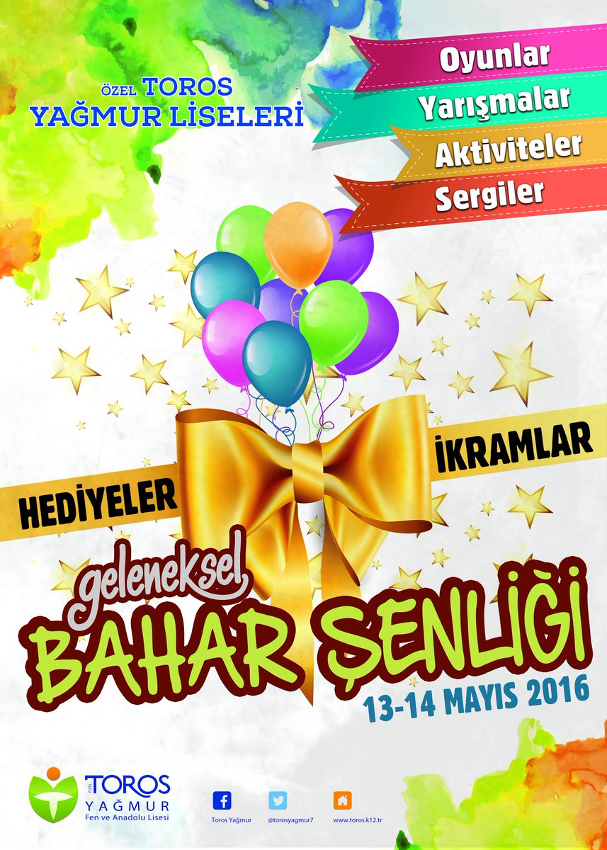 torosyagmur7's tweet photo. Toros Yağmur Liseleri Geleneksel Bahar Şenliği'mize Davetlisiniz https://t.co/wzSY7nXsw0