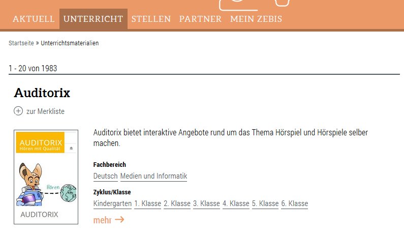 Bereits 1983 Materialien auf unserem neuen Auftritt! Wer steuert den 2000. Input bei?
zebis.ch