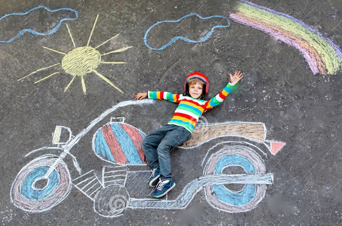 <a href="/BikeExcess/">BikeExcess</a> Think this chap will be needing your services soon! #motorcycle #Chalk #kids