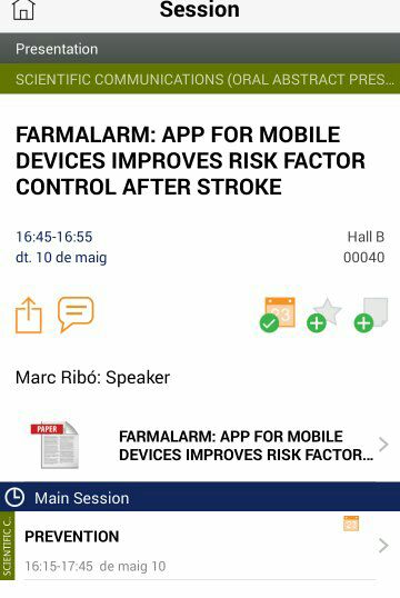 StelaSanjuan's tweet photo. Don't miss #ESOC16 prevention session in which #farmalarm results will be presented @marcriboj. https://t.co/s2dGrWj0eI