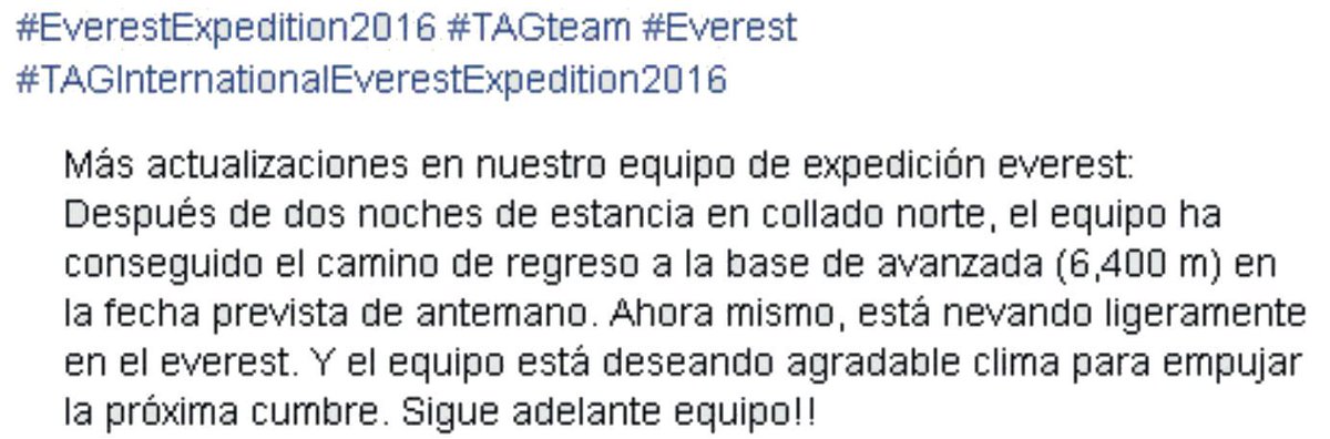 Olga_Comillas's tweet photo. @Facundo_Arana
3⃣4⃣ Everest 🗻
#LaCumbreSoñada 💚
Cumpliendo #ProgramaPrevisto
Ya en el #ABC
Mi ❤ en tu 👛 https://t.co/J2AROWnHFe