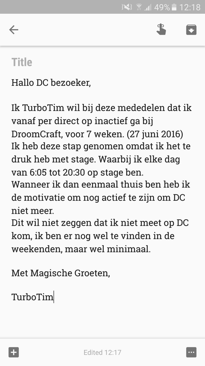 TurboTimDC's tweet image. Even een huishoudelijke mededeling.