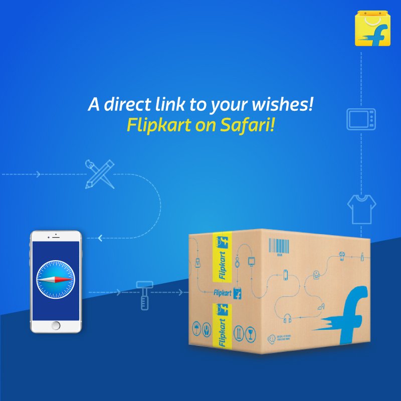 Flipkart's tweet photo. This one is for you Apple users! Looking for a quick shopping spree? Check out our new m-site on Safari for iOS! https://t.co/hFX0yJDQNc