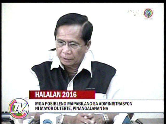 TVPatrol's tweet image. #TVPatrol Mga posibleng mapabilang sa administrasyon ni Mayor Duterte, pinangalanan na #Halalan2016