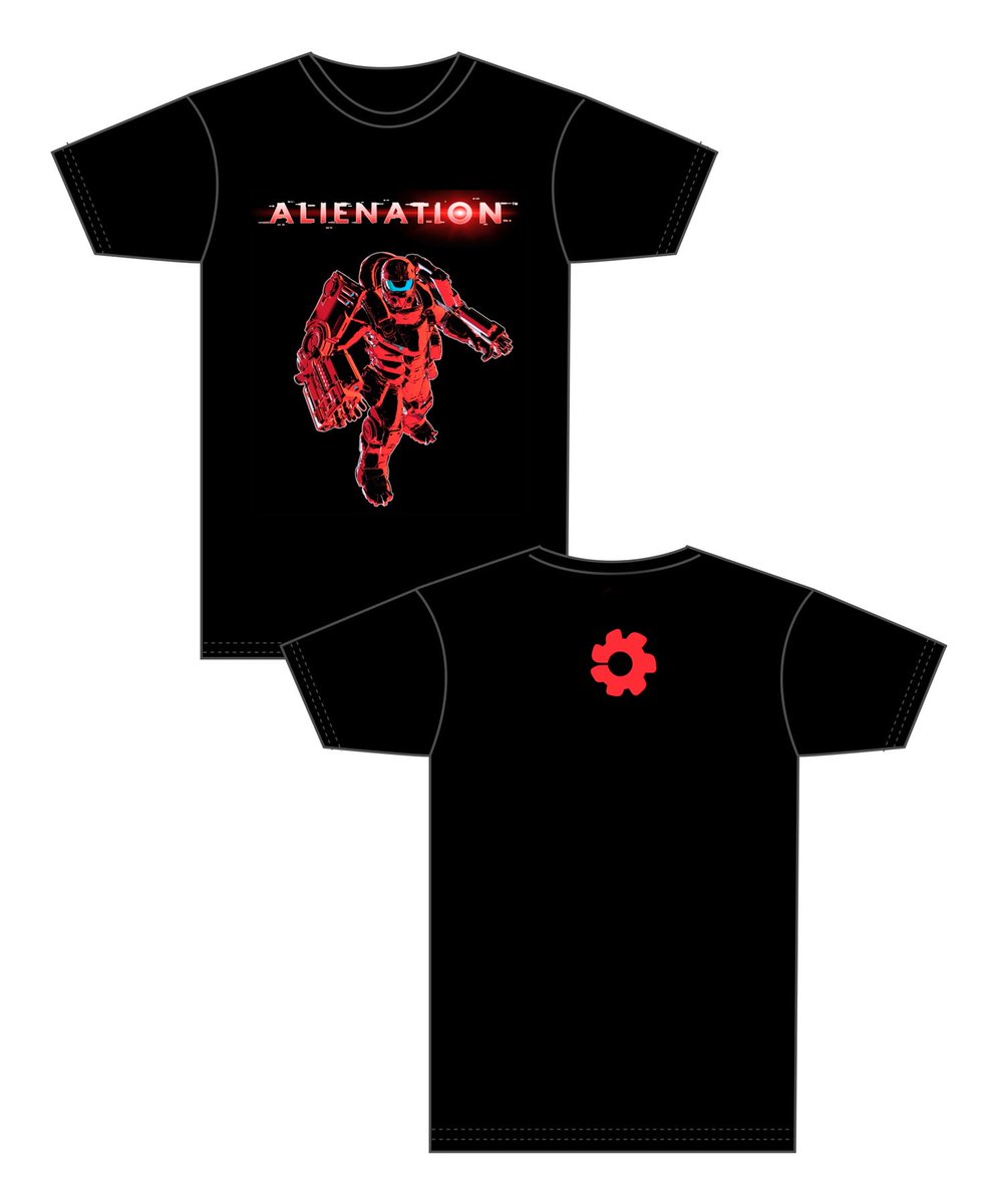 Housemarque's tweet photo. We’re about to print some cool Alienation t-shirts. Want one? Read the instruction in the picture! #MyAlienation https://t.co/O7yy1bXTtZ