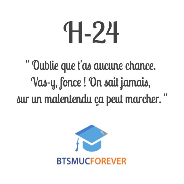 H-24: Petit conseil pour demain les #btsmuc :)
