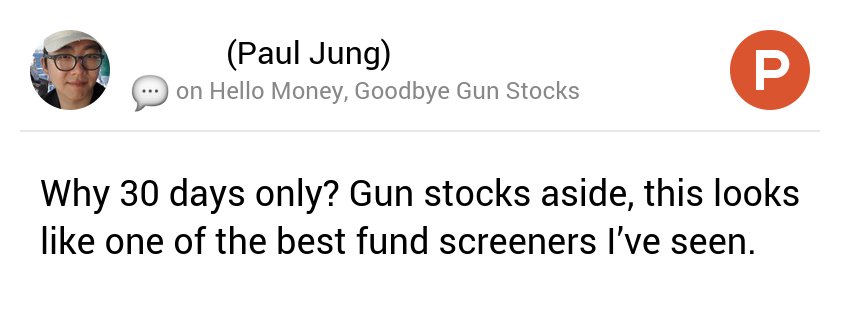 My thoughts on Hello Money, Goodbye Gun Stocks on <a href="/ProductHunt/">Product Hunt 😸</a> producthunt.com/tech/hello-mon…